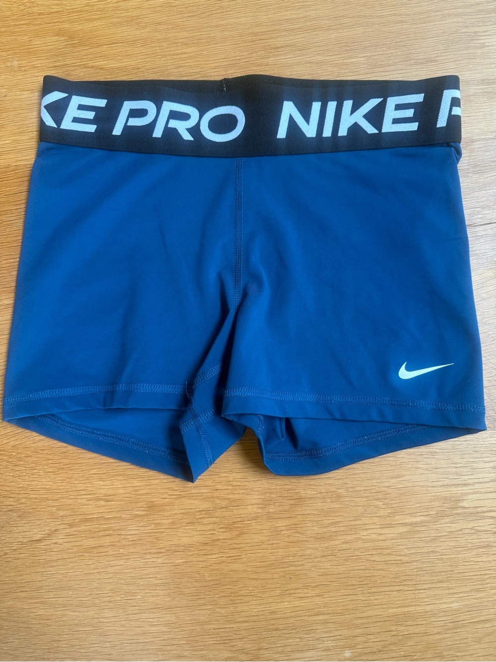 Nike Blue Pro Shorts Logo Waistband- small